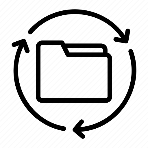 Folder, feedback, loop, circular, arrow, input, marketing icon - Download on Iconfinder