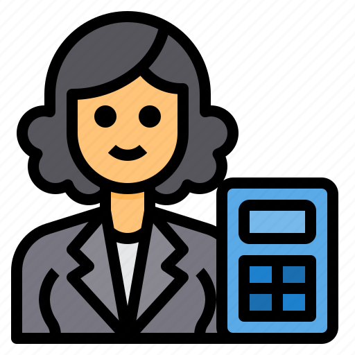 Accountant, avatar, occupation, woman, calculator icon - Download on Iconfinder