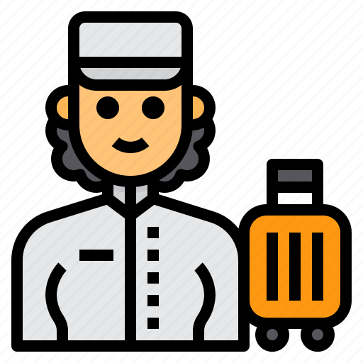 Bell, boy, avatar, occupation, woman, hotel icon - Download on Iconfinder
