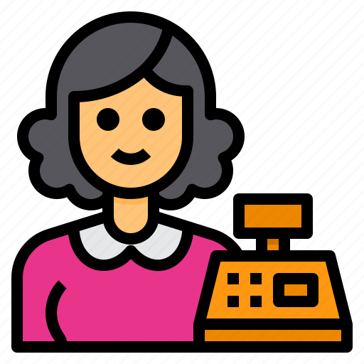 Cashier, clerk, avatar, occupation, woman icon - Download on Iconfinder