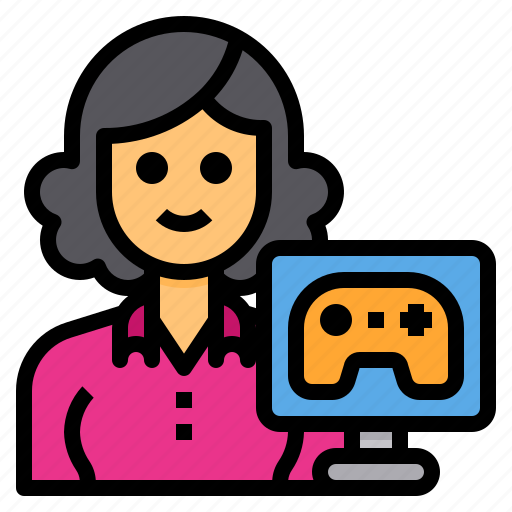 Gamer, avatar, occupation, woman, game icon - Download on Iconfinder