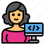 programmer, coding, avatar, occupation, woman 