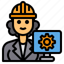 technician, avatar, occupation, woman, computer