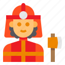 firemwoan, firefighter, avatar, occupation, woman
