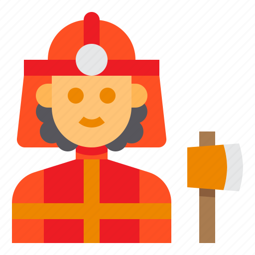Firemwoan, firefighter, avatar, occupation, woman icon - Download on Iconfinder