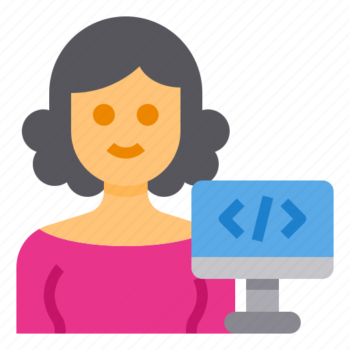 Programmer, coding, avatar, occupation, woman icon - Download on Iconfinder