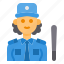 security, woman, avatar, occupation, guard 