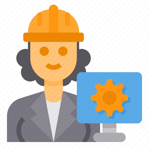 Technician, avatar, occupation, woman, computer icon - Download on Iconfinder