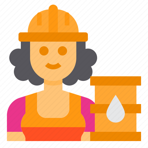 Worker, oil, refininery, avatar, occupation, woman icon - Download on Iconfinder