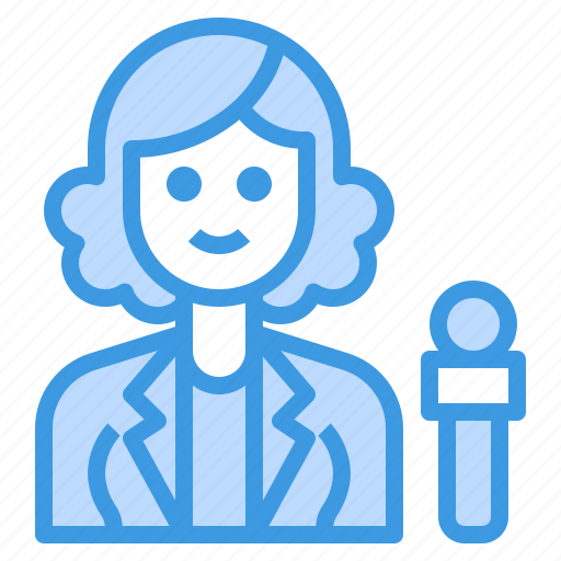 Reporter, avatar, journalist, woman, occupation icon - Download on Iconfinder