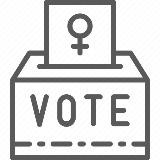 Ballot, box, female, feminism, sign, voting, women icon - Download on Iconfinder