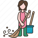 housekeeper, cleaning, chores, dusting, housemaid