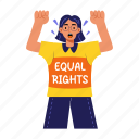 slogan, shirt, equal, rights, protesting, activism, feminism