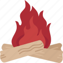 bonfire, fire, camping, flame, warm