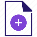 file, plus, add, files, new