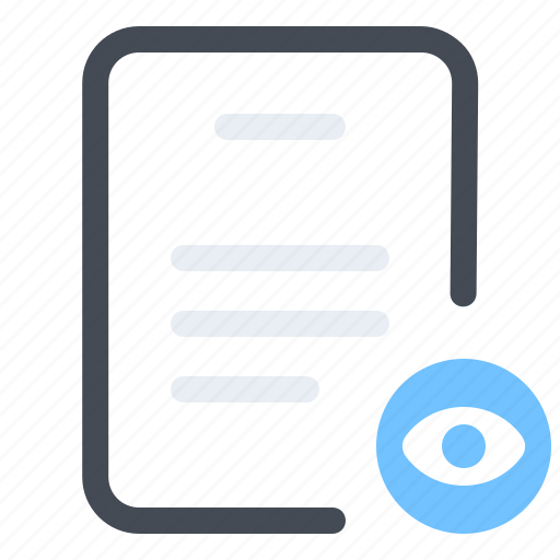 Document, file, optimization, eye, read, visible, watch icon - Download on Iconfinder
