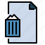 archive, bin, document, file, trash 