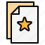 bookmark, files, format, page, star 
