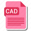 cad, document, extension, folder, paper