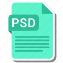 document, extension, folder, paper, psd