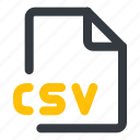 csv, file, format, document, extension