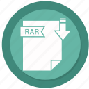 document, extension, folder, paper, rar