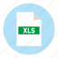 document, excel, extension, file, filetype, format, xls 