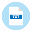 document, extension, file, filetype, format, txt, type