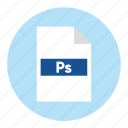 document, extension, file, format, photoshop, ps, type