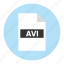 avi, document, extension, file, filetype, format, type 