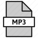document, extension, file, filetype, format, mp3, type