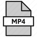 document, extension, file, filetype, format, mp4, type