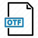 otf, extension, file, font, document, file type