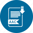 aac, document, extension, file, format, paper, type 