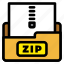 archive file, color, file type, filled outline, flat color, zip, zip file 