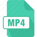 extension, file, mp4, type, documents, shape, video audio