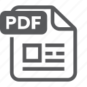 document, extension, file, format, pdf, type