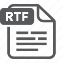 document, extension, file, format, rtf, text, type