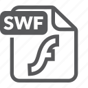 document, extension, file, flash, format, swf, type