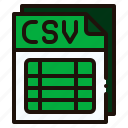 csv, file, format, extension, document, archive