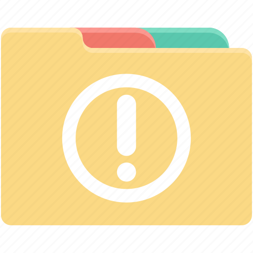 Attention, error folder, exclamation, exclamation folder, exclamation mark icon - Download on Iconfinder