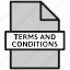 document, file, terms and conditions, type, sheet 