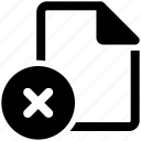 file, document, paper, extension, delete, cancel