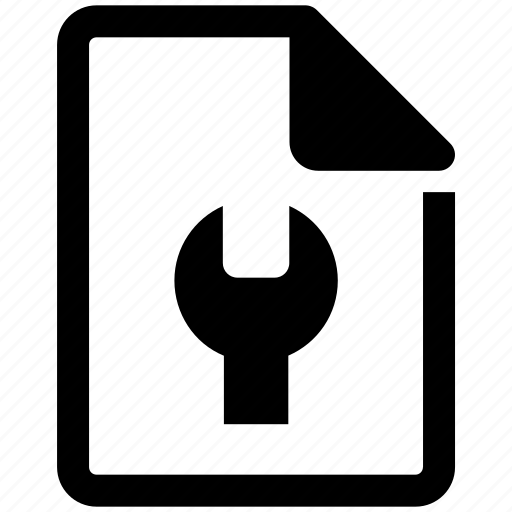 File, document, paper, extension, wrench, option, tool icon - Download on Iconfinder