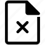 file, document, paper, extension, delete, cancel 