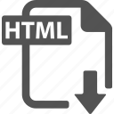 file, document, download, extension, format, html