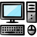 computer, pc, desktop, monitor, keyboard, mouse, peripherals