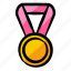 medal, achievement, appreciation, honor, rank, runner up 