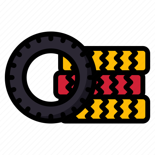 Car, racing, stack, tire, wheel icon - Download on Iconfinder