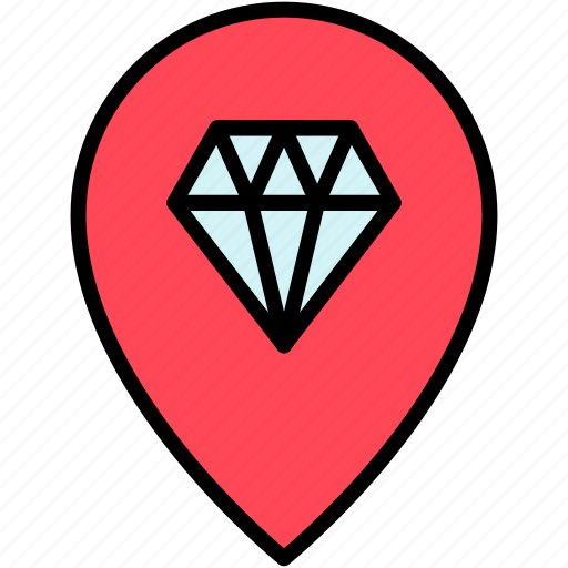 Gem, jewellery, location, pin, shop icon - Download on Iconfinder